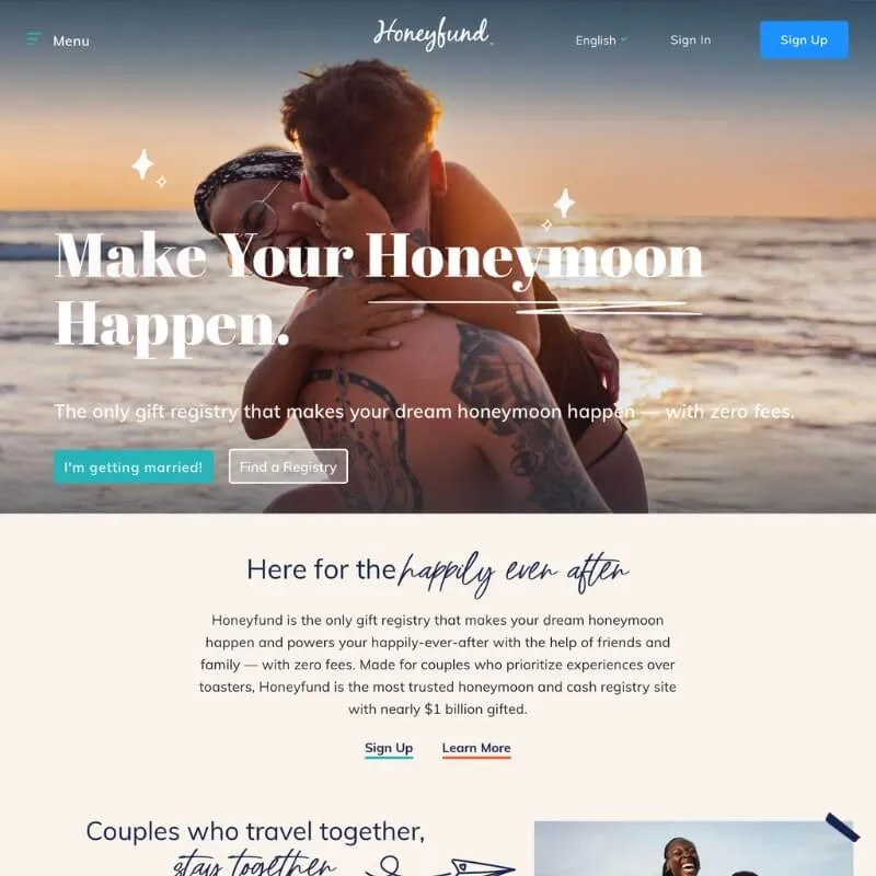 374 honeymoon fund thank you note